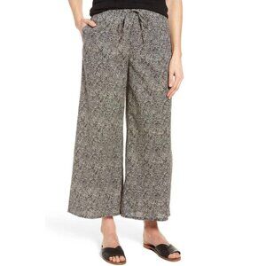 EUC Women's EILEEN FISHER Organic Cotton Droplet Crop Wide-leg Pants | Size PL‎